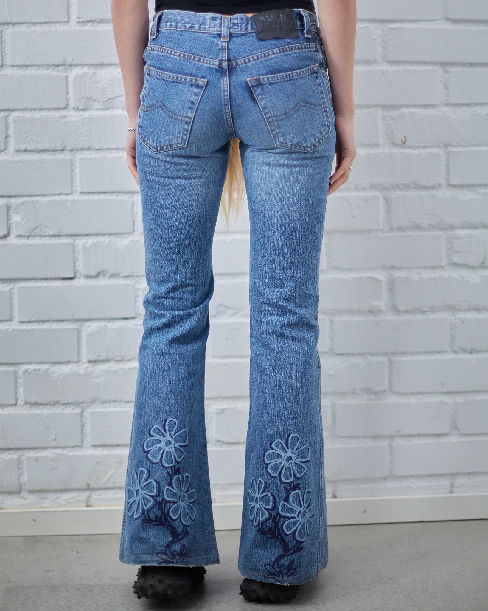 mid rise flared jeans