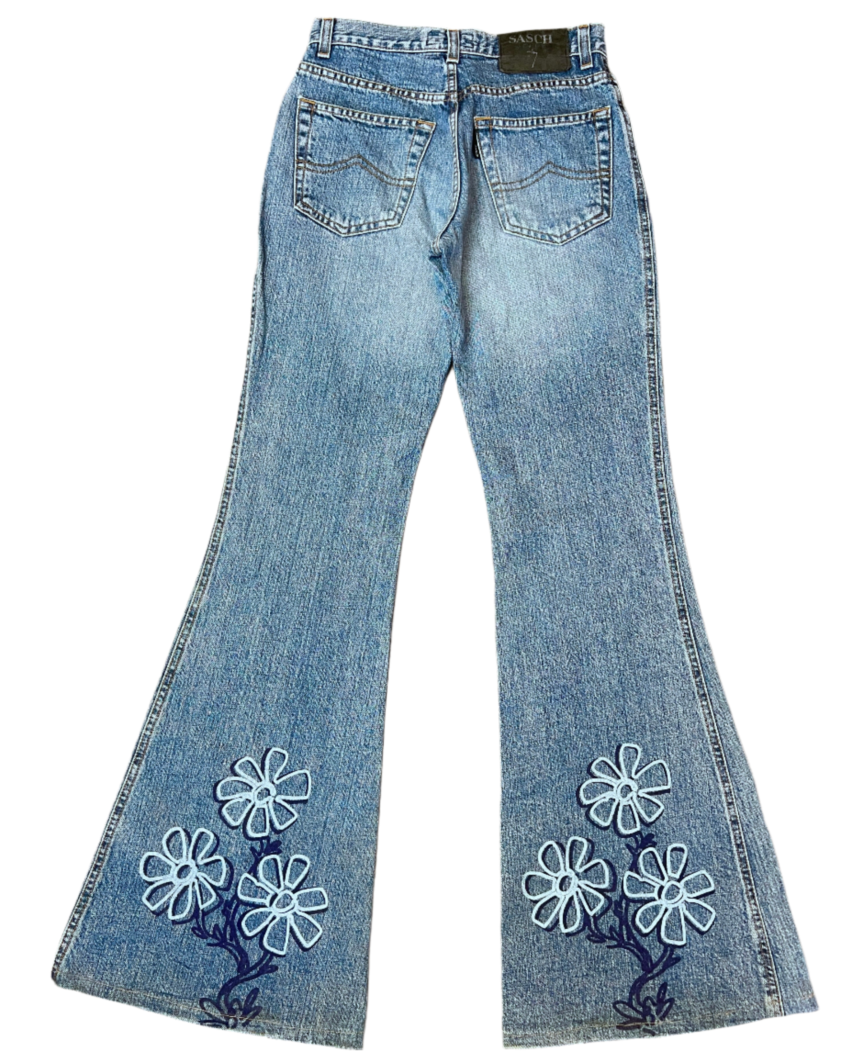mid rise flared jeans