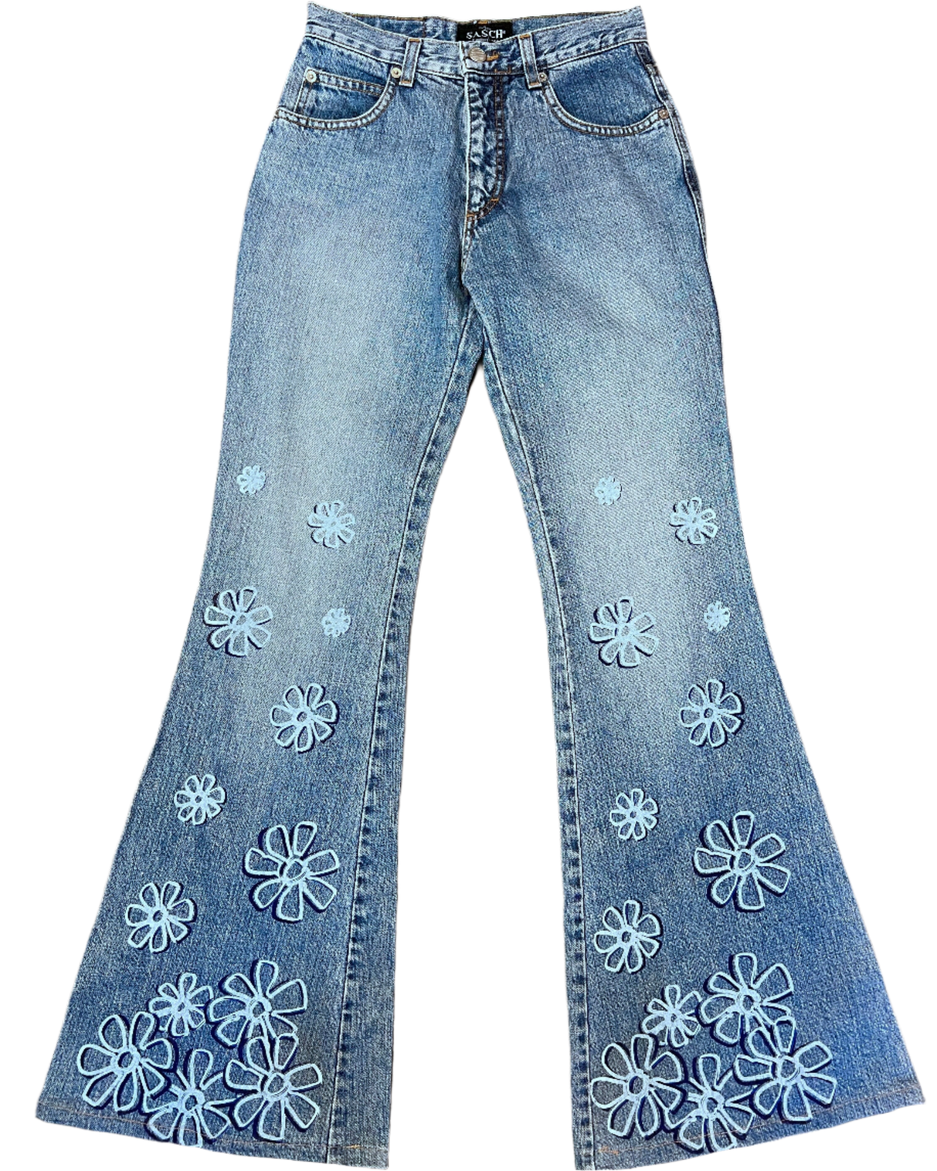 mid rise flared jeans