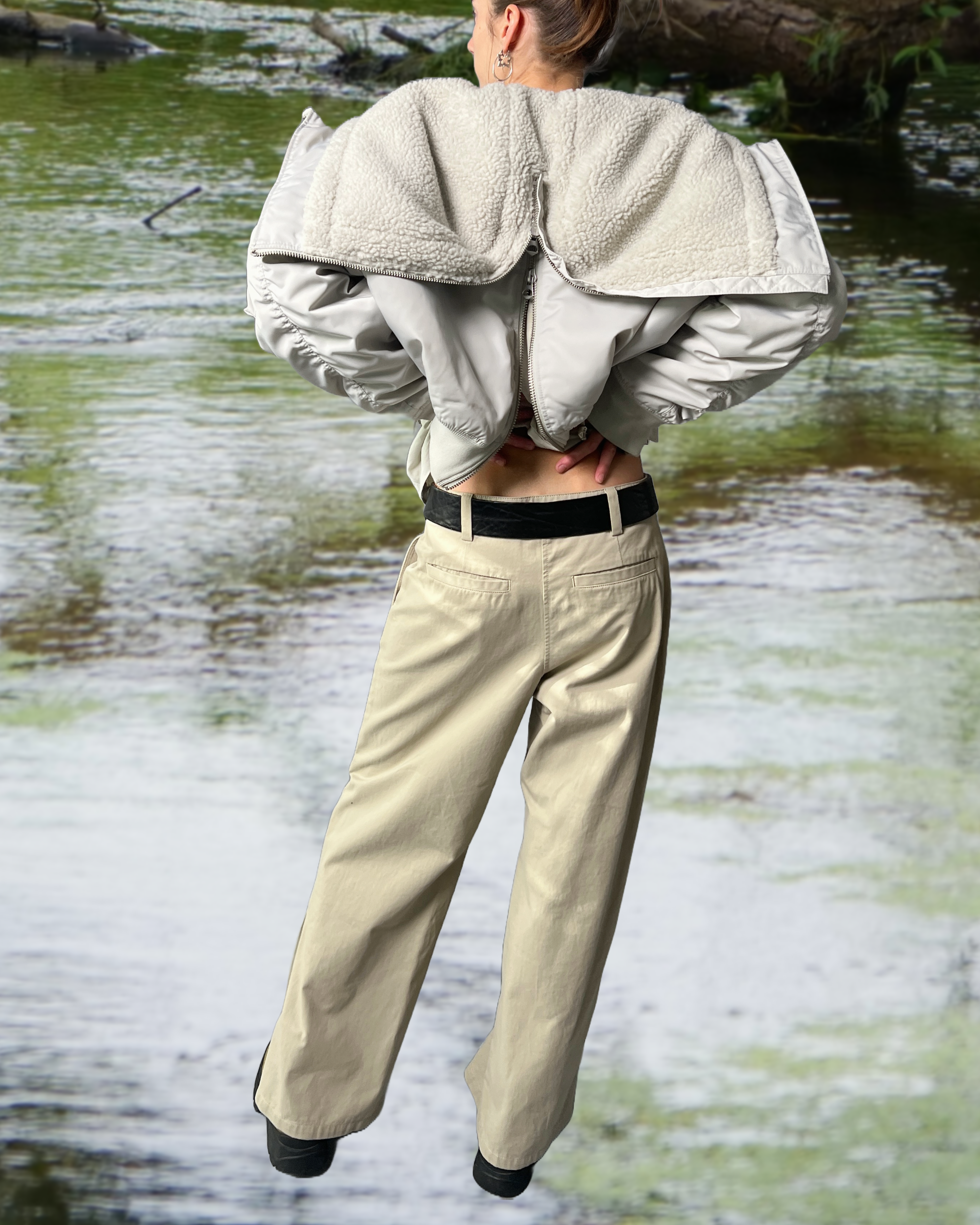 oversized low waist chinos