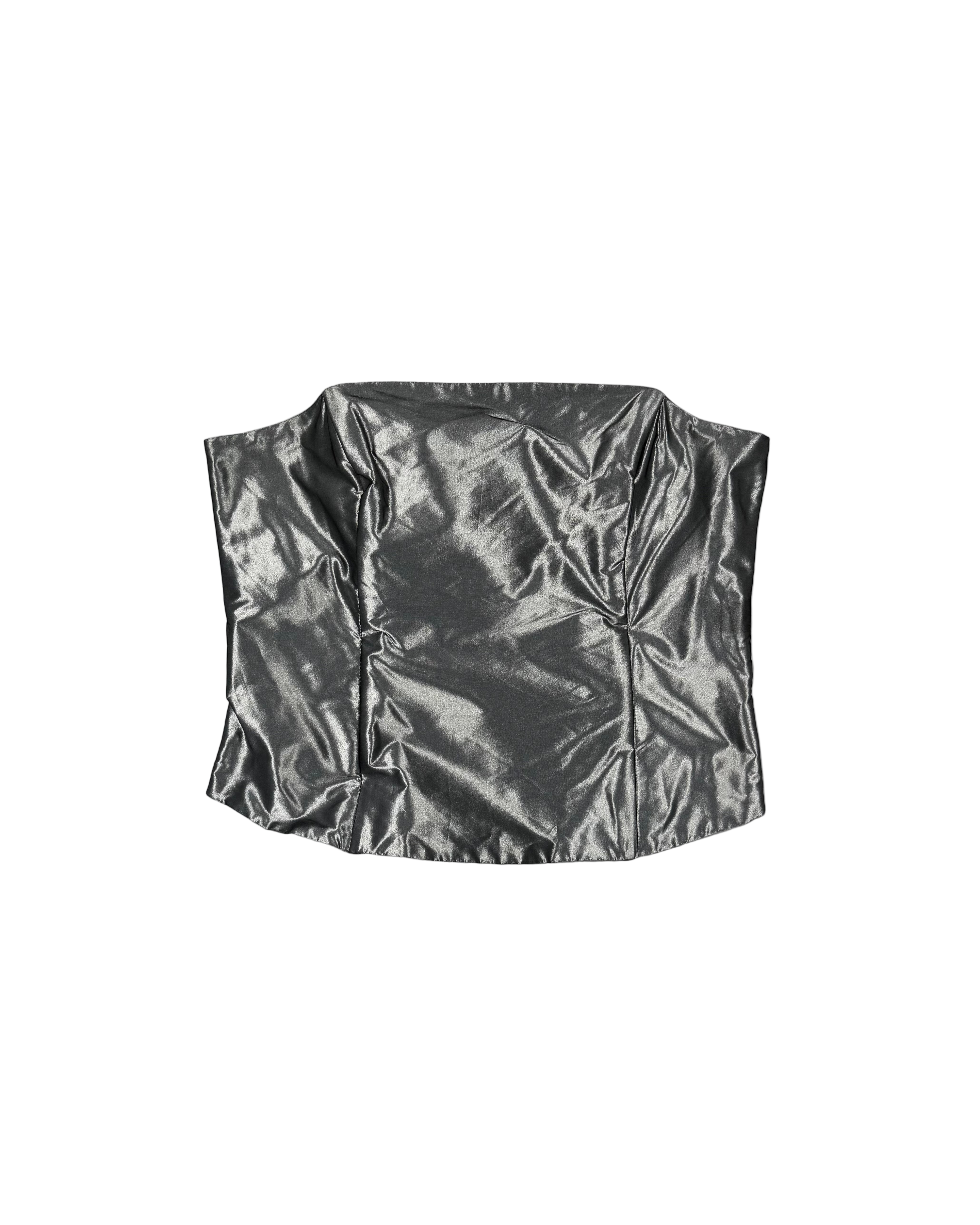 shiny metallic tube top