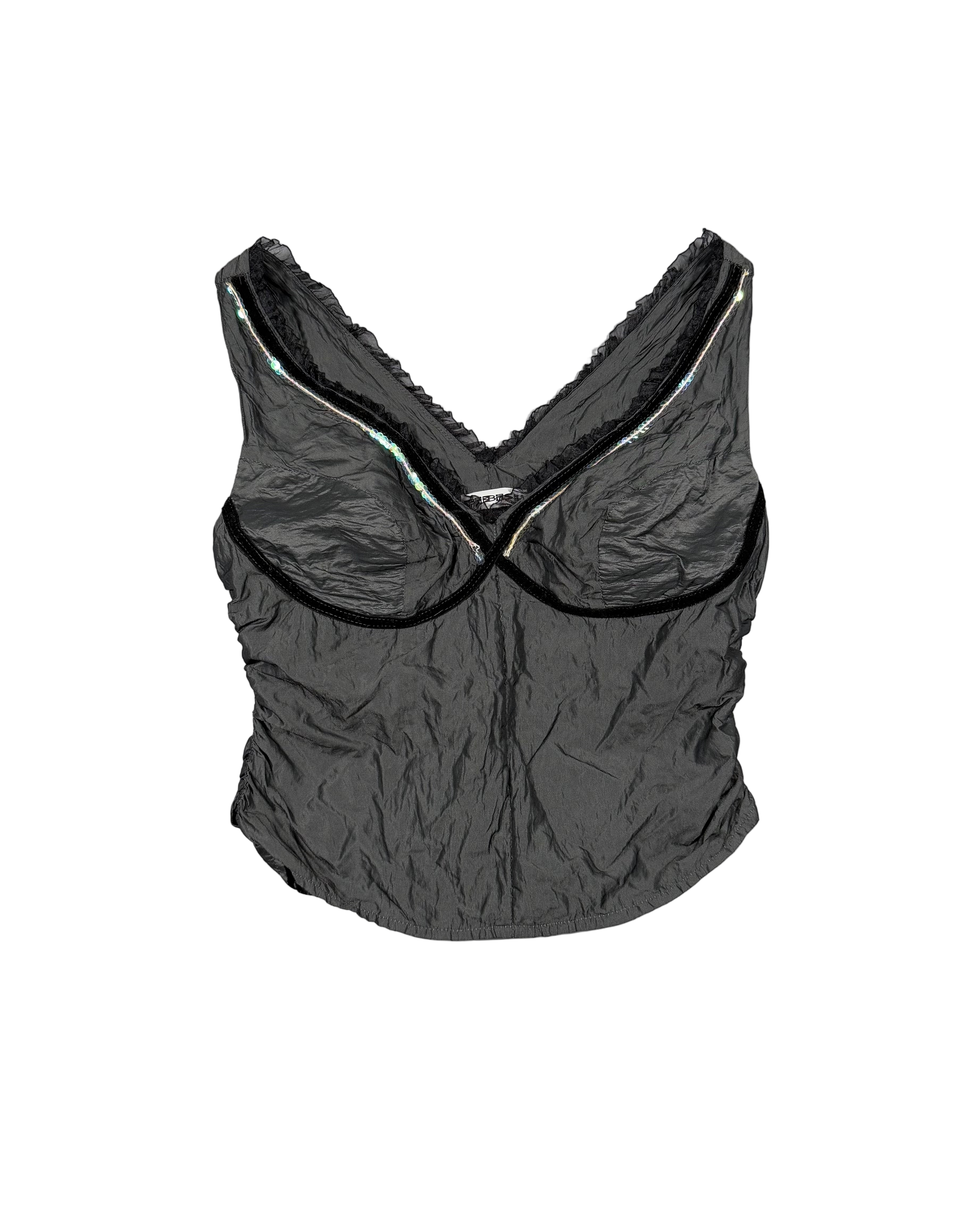 bustier woven V neck tank top